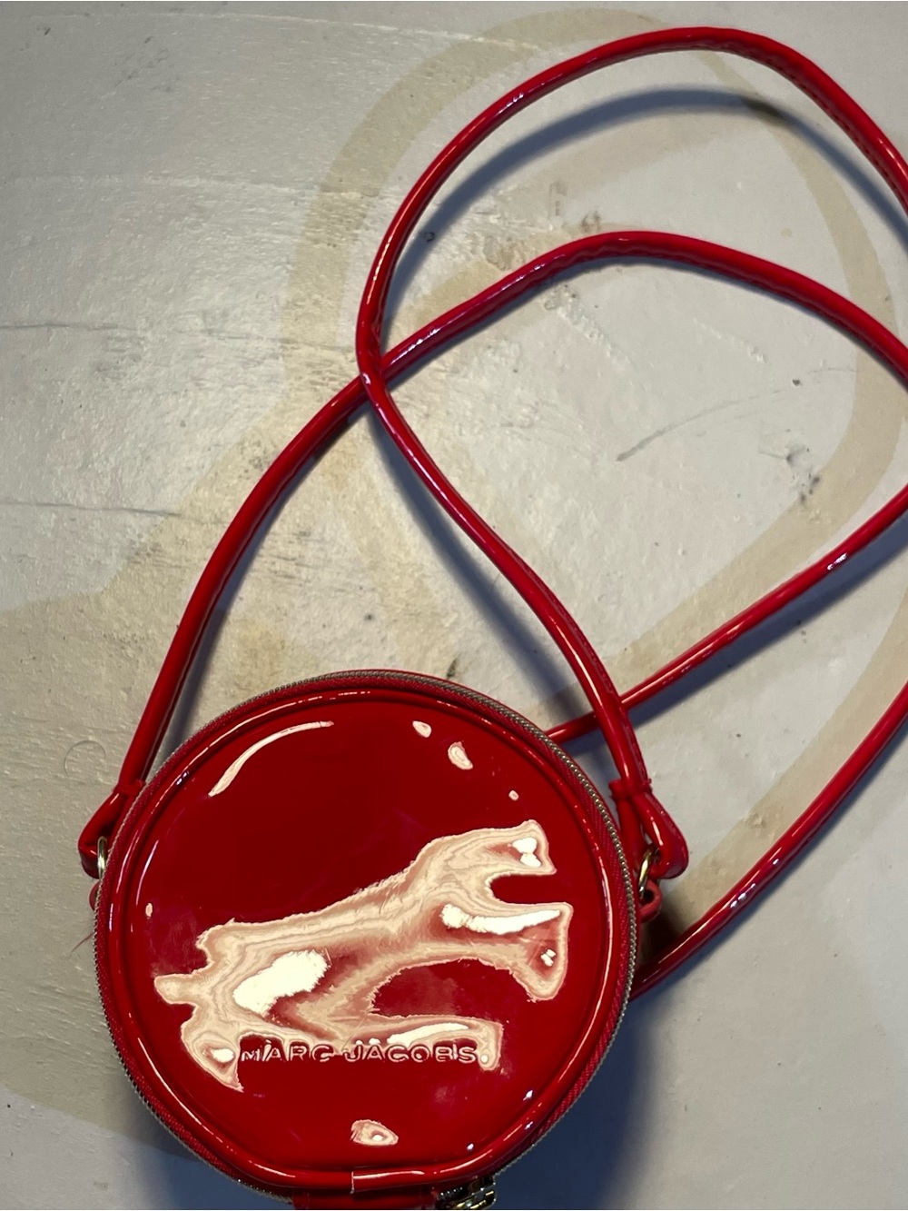 Marc Jacobs Red Patent Round Crossbody Pouch